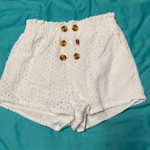 Girls White Dressy Shorts